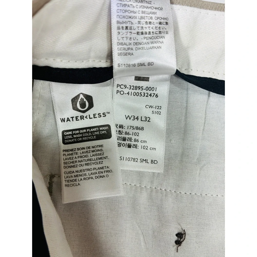 Dockers Mens Pleated Khaki Chino Pants Tan Beige Dress Trousers 34x32